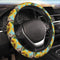 Highland Cow With Sunflower Elastic Steering Wheel Cover, Universal 15 Inch Fit, Neoprene Rubber Car Steering Wheel Covers, Anti-Slip Car Accessor...