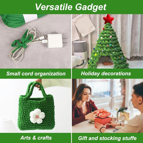 Shintop 2 Packs Garden Twine, Soft Plant Ties Green Tomato Ties Stretchy Garden String for Supporting and Tying Climbing Plants Veggies Flower(98 ...