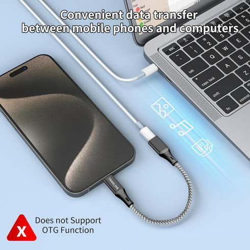 for Lightning to USB C Adapter, Only Supports 60W PD Fast Charging and Data Transfer for 15/15 Pro/15 Plus/15 Pro Max and Other USB C Devices-Blac...