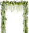 Lvydec Wisteria Artificial Flowers Garland, 4Pcs Total 28.8ft White Artificial Wisteria Vine Silk Hanging Flower for Home Garden Outdoor Ceremony ...