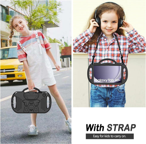 AVAWO Kids Case for Samsung Galaxy Tab A9+/A9 Plus 11 Inch 2023 Case, with Strap, Shockproof Lightweight Handle Stand 2023 Model (SM-X210/X216/X21...