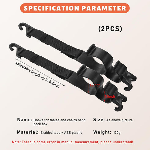 2 PCS Adjustable Car Seat Headrest Hook, Automotive Seat Back Storage Hanging Purse Hook, Durable Backseat Hanger Organizer for Umbrella Bag Coat,...