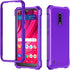 for BLU View 4 Phone Case with Tempered Glass Screen Protector,Slim Soft Silicone Full-Body Protective Case for BLU View 4 (B135DL) (Purple)...