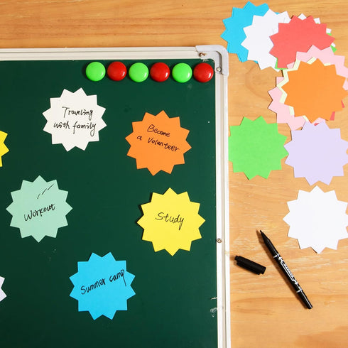 360 Pcs Starburst Cutouts Paper Starburst Die-Cuts Bulletin Board Decorations Blank Starburst Signs for Retail, Sales, Poster Boards, Classroom Bu...