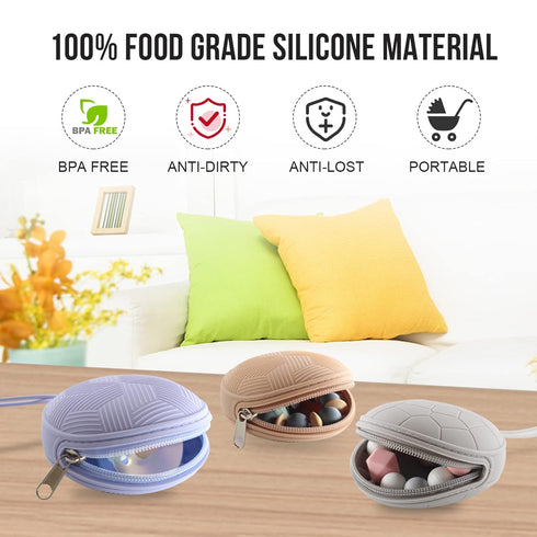 Smlpuame Pacifier Holder Case,Mothers Day Gifts for Mom BPA Free Portable Silicone Baby Pacifier Cover Pouch for Diaper Bag Stroller,Travel Outdoo...