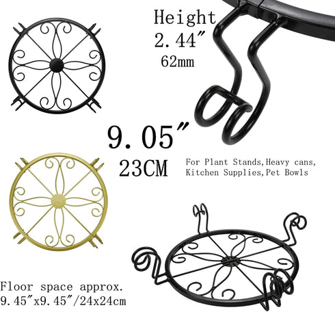 Gold Original Patented Plant Stands for Flower Pot,Round Wrought Iron Flower Planter Pot Stand, Corner Gardening Pumpkin Stand...