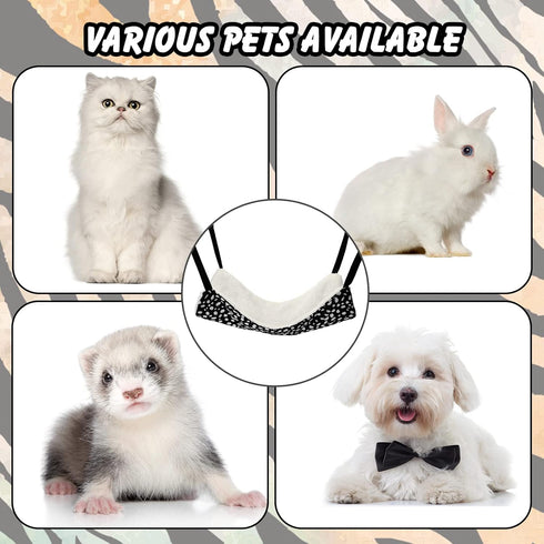 3 Pcs Reversible Pet Hammock Soft Plush Cat Hanging Hammock Guinea Pig Bed Rat Cage Accessories for Cat Puppy Dog Piggy Kitten Ferret Rabbit Other...
