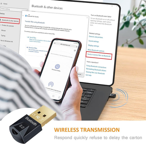Universal USB Receiver for Bluetooth Keyboard Mouse,Bluetooth USB,Keyboard Dongle Replacement,Unifying Receiver,Realtek Chips,Stable Performance,S...