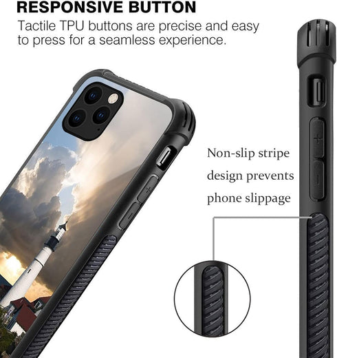 CARLOCA Compatible with iPhone 13 Pro Case,Lighthouse Beacon Clouds Identity Graphic Design Shockproof Anti-Scratch Hard Acrylic Case for iPhone 1...