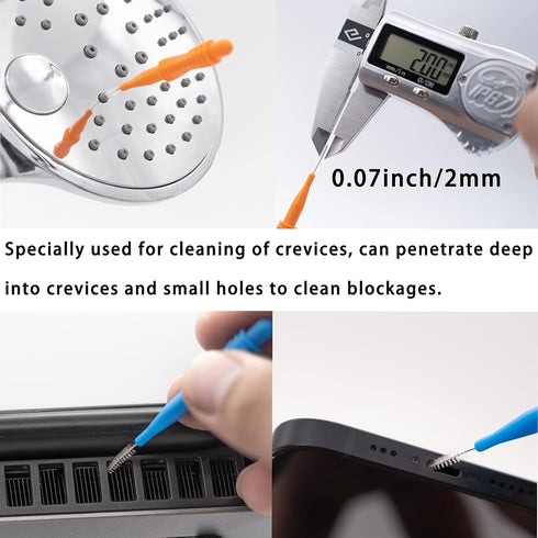 Shower Nozzle Cleaning Brush Small Portable Plastic Gap Hole Anti-Clogging Brushes Computer Keyboard Cleaning20Pack(Orange)...
