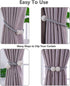 Melaluxe 6 Pack Magnetic Curtain Tiebacks, Decorative Curtain Holdbacks for Window Décor (Grey)...