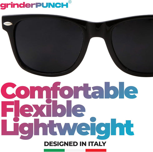 grinderPUNCH Super Dark Black Lens Men's Sunglasses Retro Classic 80's Stylish Trendy Shades...