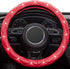 Xizopucy Red Steering Wheel Cover, Leather Car Steering Wheel Cover, Crystal Rhinestones Anti-Slip Soft Accessories for Women and Girl Universal F...