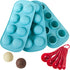 Webake Silicone Chocolate Candy Molds, Round Sphere Baking Molds for Cordial Truffle, Jello Pudding Ball Ice Cube Peanut Butter, Set of 3, Bonus F...