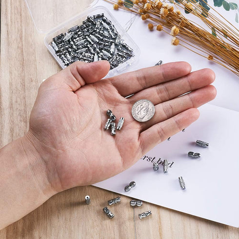 KISSITTY 100set/box Platinum Plated Brass Screw Twist Clasps 4 Mixed Shapes Metal Jewelry Clasp for DIY Jewelry Bracelet Necklace Making...