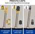 6Pcs Presta Valve Adaptor and 12Pcs Bike Tire Caps, Convert Presta to Schrader,French/UK to US, Inflate Tire Using Standard Pump or Air Compressor...