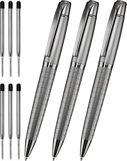 Cambond Ballpoint Pens Black Pens - Bulk Pens Metal Pen for Journaling Gift Business Men Police Flight Attendants 1.0 mm Medium Point Nice Pens, 3...