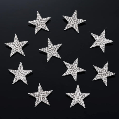 10 Pcs Sliver Rhinestone Buttons Crystal Embellishments for Clothing Jewelry Making DIY Decoration Buttons for Sewing Crafts Wedding Bridal (Silve...