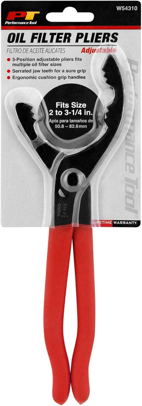 Performance Tool W54310 Small Straight Jaw Oil Filter Pliers 2-1/4-Inch to 3-1/2-Inch...