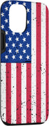 iPhone 12/12 Pro US Flag Vintage Phone Case Red White and Blue American Flag Case...