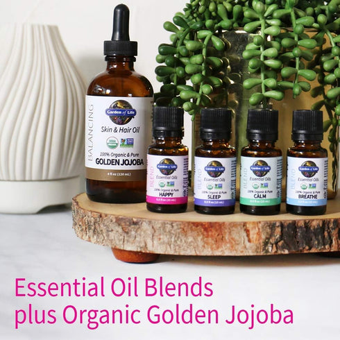 Garden of Life Essential Oils, 100% Organic & Pure Geranium Essential Oil Plus Sweet Orange & Palmarosa - Happy Blend for Diffusers, Home, Skin & ...