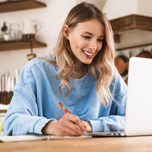 Zonon 12 Pieces Inspirational Motivational Quotes Ballpoint Pens with Stylus Tip Fine Point Smooth Writing Pens Metal Black Ink Pens Stylus Pen Se...