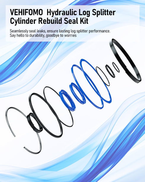 Hydraulic Log Splitter Cylinder Rebuild Seal Kit for 4.0"Bore x 1.75" Rod Cylinder, Dirty Hands Tools Huskee Log Splitter Parts Hydraulic Cylinder...