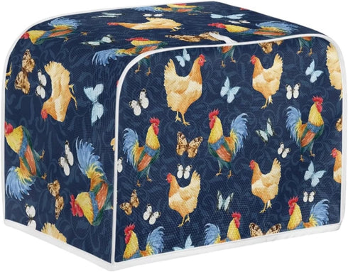 Toaster Cover 4 Slice,Rooster Chicken Pattern Kitchen Decor Toaster Dust Cover Protective Cover Bread Maker Cover Toaster Oven Cover,Machine Washa...