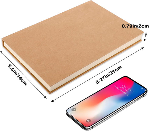 LABUK 4 Pack Blank Notebook Bulk, 120 Sheets Sketch Book 100gsm 5.6"x 8.3" Hardcover Sketchbook for Office School Travelers Gifts...