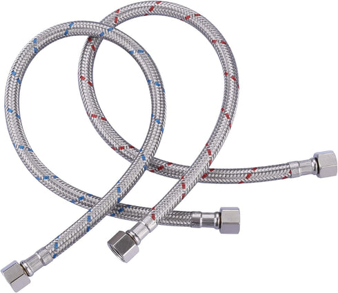 ARCORA 36-Inch Faucet Hose Connects Kitchen Bathroom Sink to Water Supply, Stainless Steel cUPC Supply Lines with 3/8-Inch x 3/8-Inch Female Compr...