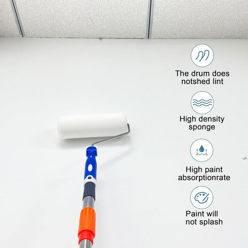 9" Paint Roller Cover, Foam Roller Covers, High Density Foam Paint Rollers, Paint Roller Kit for Painting House, Walls, Ceilings, Doors, Furniture...