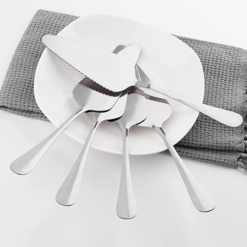 10 Pack Stainless Steel Cake Server, Stainless Steel Pie Machine Cake Rack Handle Scraper Slot Pizza Machine Cutting Knife Professional Shovel Ser...