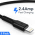 1ft iPhone Charge Cable Short, 5Pack USB to Lightning Cord for Fast Charging Stations 1 Foot Compatible with Apple iPhone 12 11 Pro Max Xs 8 7 6 5...