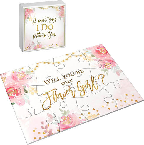 Lillian Rose Gift, Will You be Our Flower Girl Puzzle, One Size, Pink...