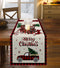 Christmas Truck Cotten Linen Table Runners 90 Inches Long, Red Buffalo Plaid, Non-Slip Burlap Table Cloth Runner for Home/Dining/Wedding/Party/Hol...