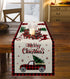 Christmas Truck Cotten Linen Table Runners 90 Inches Long, Red Buffalo Plaid, Non-Slip Burlap Table Cloth Runner for Home/Dining/Wedding/Party/Hol...