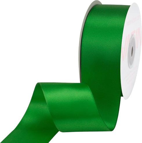 VATIN Double Face Emerald Green Satin Ribbon 1-1/2" Continuous 25 Yards,Green Polyester Fabric Ribbon use for Bows Bouquet, Gift Wrapping, Floral ...