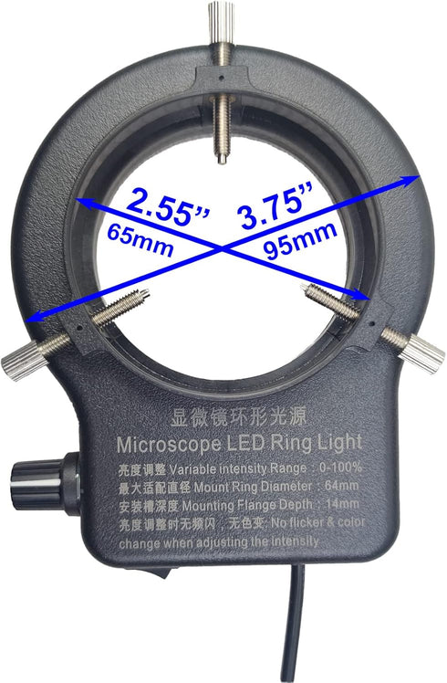 USB LED Ring Light Illuminator, 144 64 LED White Adjustable Lamp for Industry Monocular Binocular Trinocular Stereo Video Lens Microscope & Camera...