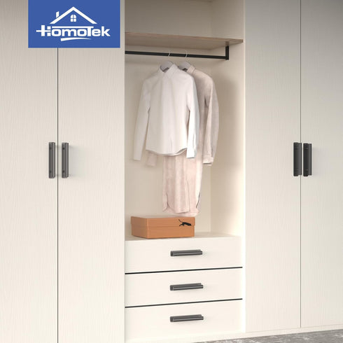 HOMOTEK 4 Pack Self-Adhesive Sliding Closet Door Handles Instant Self-Stick Cabinet Drawer Handles, Stick-On Kitchen Cabinet Pulls Furniture Handl...