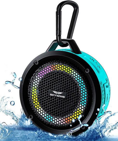 Soundace S6 IPX7 Waterproof Shower Speaker 5W Bass+ Bluetooth Speaker with Suction Cup Hook Lanyard RGB Light, Premium Mini Portable Outdoor Wirel...