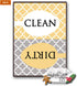 Clean Dirty Dishwasher Magnet Sign - Modern Elegant Moroccan Trellis Pattern - Yellow Gold Grey - 2.5 x 3.5 - Housewarming, Gag Gift Idea for Mom ...