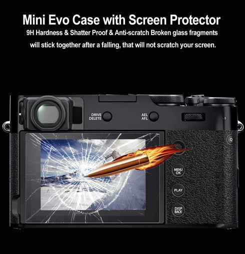 Pocoukate Protective Case for Instax Mini EVO, Soft Silicone Cover Bag with Screen Protector for Fujifilm Instax Mini EVO Instant Camera - Light-G...