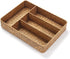 Seagrass Storage Basket with Compartments Utensil Tray for Organization Silverware Flatware Rectangular Shelf Baskets with 4 Sections Natural...