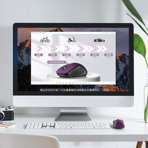 TECKNET Bluetooth Wireless Mouse, 2-in 1 Bluetooth 5.0 & 3.0 Mouse 2.4G Wireless Portable Optical Mouse with USB Nano Receiver, Ergonomic Mouse fo...