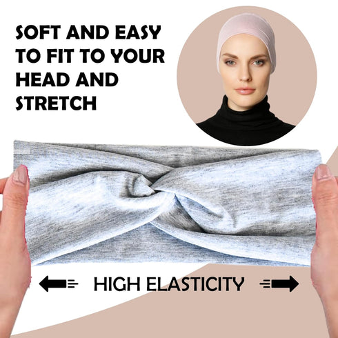 lotus78 Headbands for Women, Fashionable Sports Hairbands, Elastic Wide Headbands, Non-Slip Workout Yoga Sports Headbands for Women, Pack of 6 (Lu...