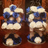 Artificial Flowers 25pcs Real Looking Royal Blue Foam Fake Roses with Stems for DIY Wedding Bouquets White Bridal Shower Centerpieces Arrangements...