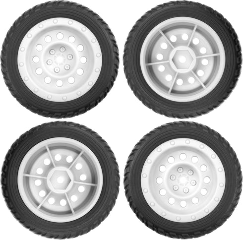 ShareGoo 75mm RC Rally Car Tires Rubber Tires Tyres & Plastic Wheel Rims 12mm Hex Compatible with Traxxas Tamiya HSP HPI Kyosho 1/10 RC On Road Ra...