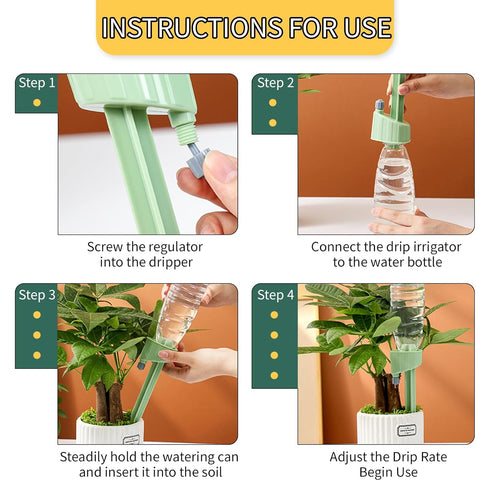 12 Pack Self Watering Spikes for Plants, Vacation Automatic Insert Irrigation Devices, Plant Water System with Adjustable Control Valve Switch Des...