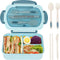 NatraProw Bento Box for Adult, 1200 ML Lunch Containers, LeakProof Lunch Box with Utensils, BPA Free, 3 Compartment Bento Box Microwave Safe, Blue...