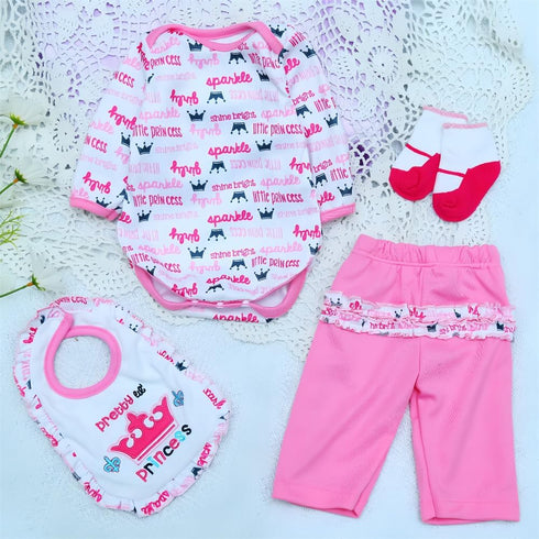 Reborn Baby Doll Clothes 20inch Pink Outfit Accessories Set for 17-22 Inch Reborn Dolls Girls Baby Clothing with Bibbed...